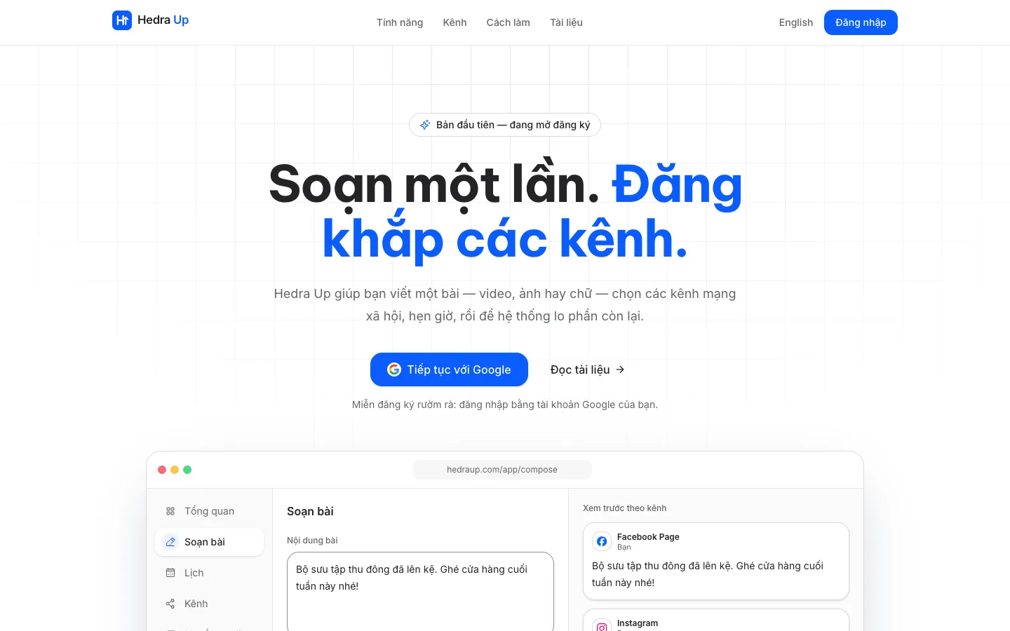 hedraup.com home page (production)